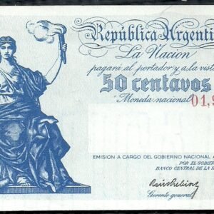 ARGENTINA BILLETE PROGRESO 50 CENTAVOS BOT 1801 UNC