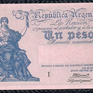 ARGENTINA BILLETE PROGRESO 1 PESO BOT 1825 AU