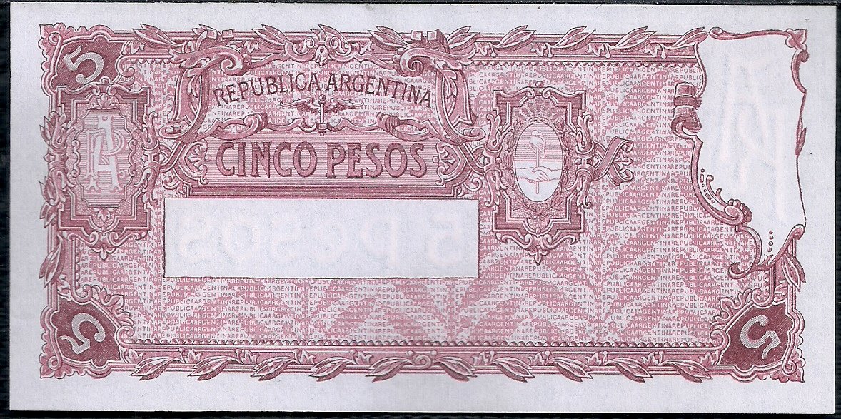 ARGENTINA BILLETE PROGRESO 5 PESOS BOT 1849 UNC - Imagen 2