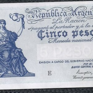 ARGENTINA BILLETE PROGRESO 5 PESOS BOT 1856 UNC