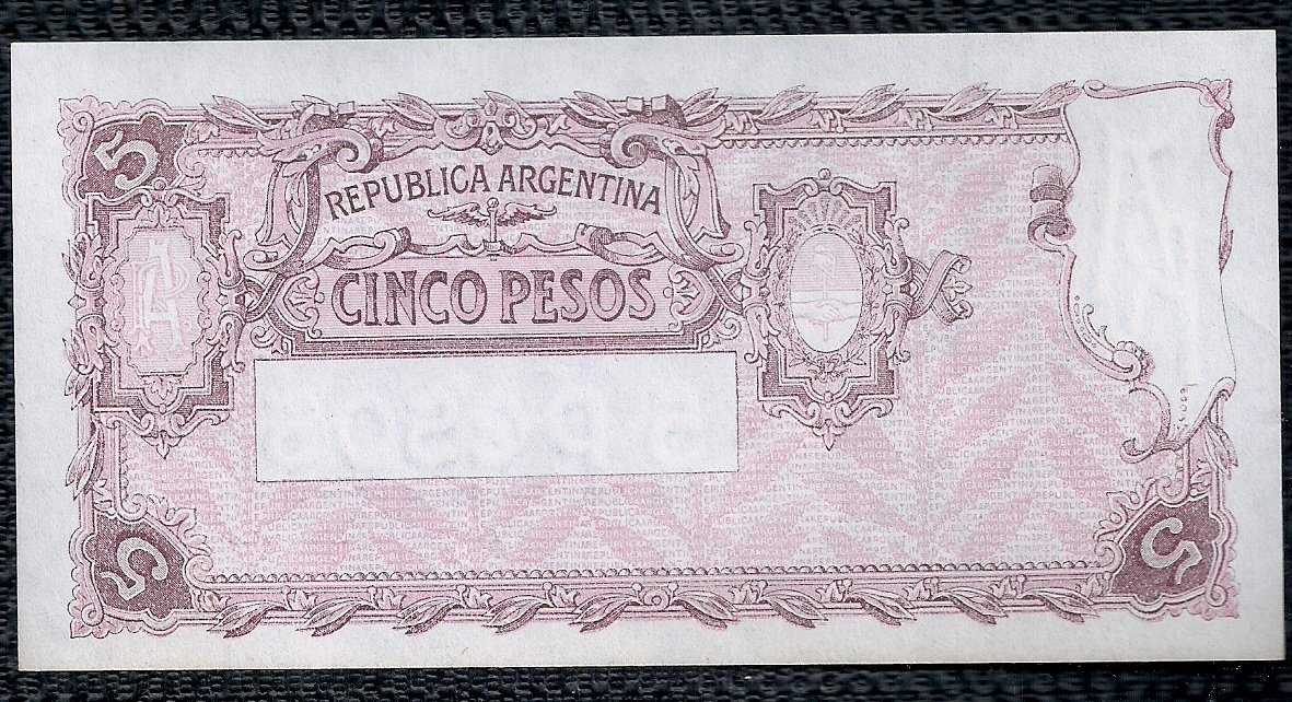 ARGENTINA BILLETE PROGRESO 5 PESOS BOT 1858 UNC - Imagen 2
