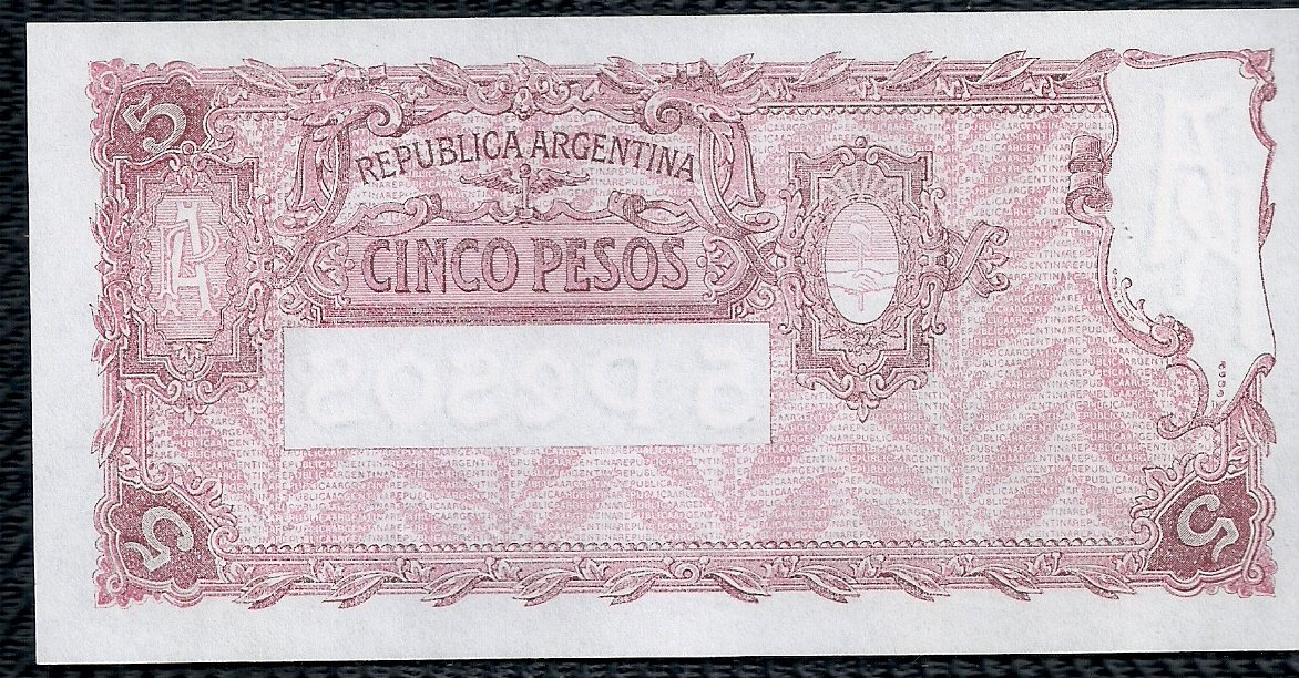 ARGENTINA BILLETE PROGRESO 5 PESOS BOT 1861 AU - Imagen 2