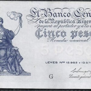 ARGENTINA BILLETE PROGRESO 5 PESOS BOT 1868 UNC