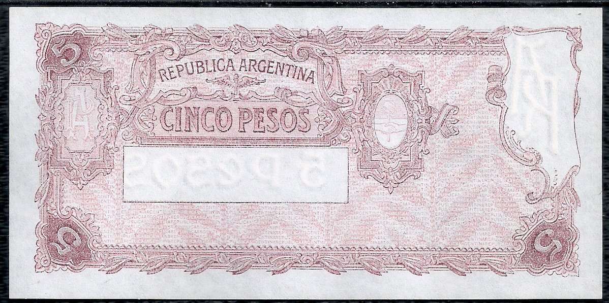 ARGENTINA BILLETE PROGRESO 5 PESOS BOT 1868 UNC - Imagen 2