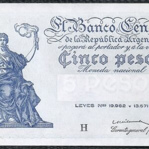 ARGENTINA BILLETE PROGRESO 5 PESOS BOT 1876a UNC
