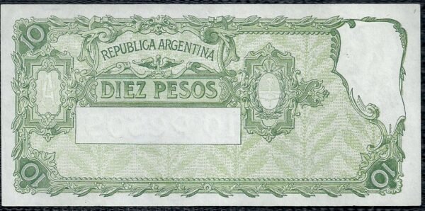ARGENTINA BILLETE PROGRESO 10 PESOS BOT 1887 AU - Imagen 2