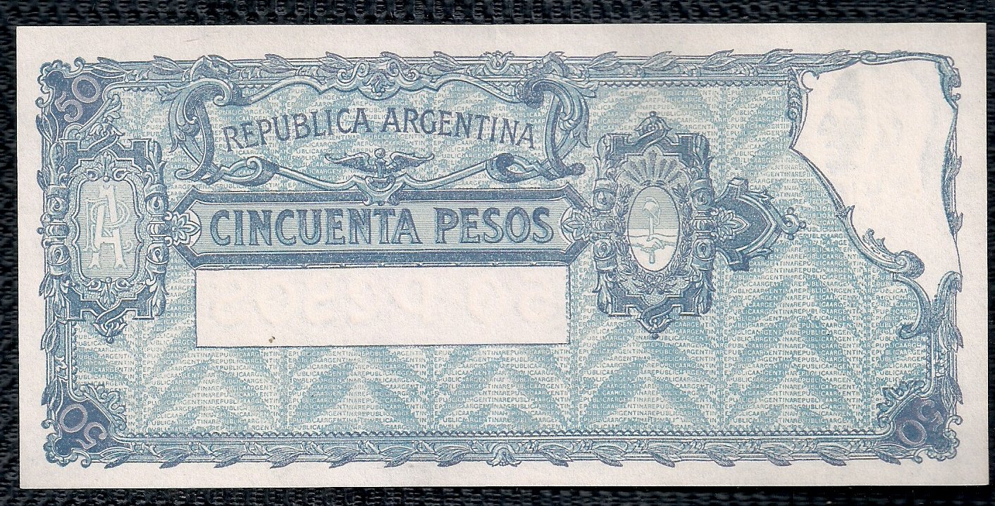 ARGENTINA BILLETE PROGRESO 50 PESOS BOT 1891 AU - Imagen 2