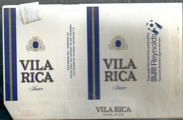 MARQUILLA VILA RICA 20 CIGARRILLOS INDUSTRIA BRASIL SOFT
