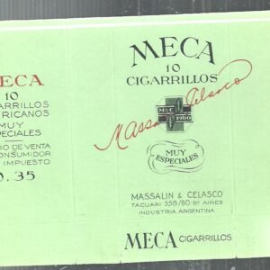 MARQUILLA MECA 10 CIGARRILLOS INDUSTRIA ARGENTINA BOX