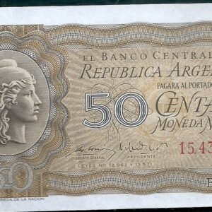 ARGENTINA BILLETE MONEDA NACIONAL 50 CENTAVOS BOT 1904 UNC
