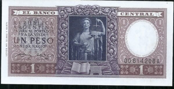 ARGENTINA BILLETE MONEDA NACIONAL 1 PESO BOT 1908 UNC