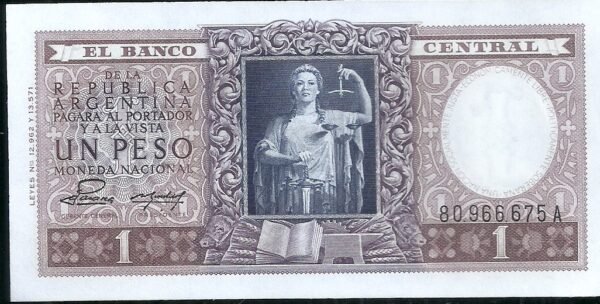 ARGENTINA BILLETE MONEDA NACIONAL 1 PESO BOT 1910 UNC