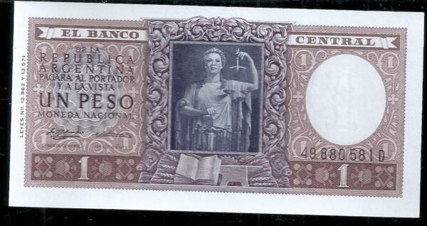 ARGENTINA BILLETE MONEDA NACIONAL 1 PESO BOT 1917 UNC
