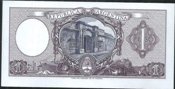 ARGENTINA BILLETE MONEDA NACIONAL 1 PESO BOT 1917 UNC - Imagen 2
