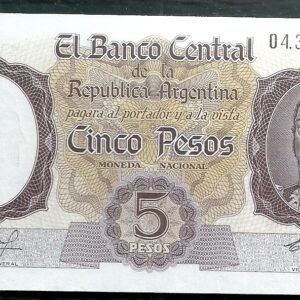 ARGENTINA BILLETE MONEDA NACIONAL 5 PESOS BOT 1919 UNC