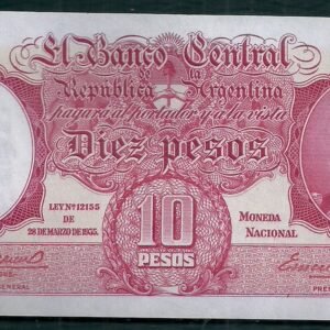 ARGENTINA BILLETE MONEDA NACIONAL 10 PESOS BOT 1929 UNC