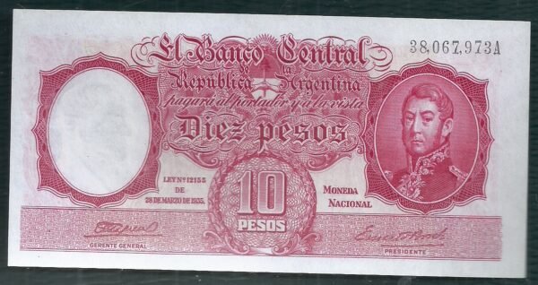 ARGENTINA BILLETE MONEDA NACIONAL 10 PESOS BOT 1930a UNC