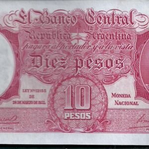 ARGENTINA BILLETE MONEDA NACIONAL 10 PESOS BOT 1931 UNC