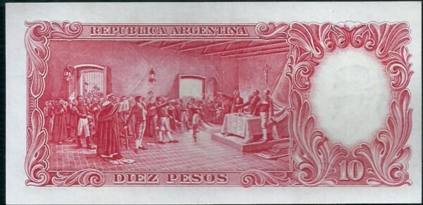 ARGENTINA BILLETE MONEDA NACIONAL 10 PESOS BOT 1946 UNC - Imagen 2