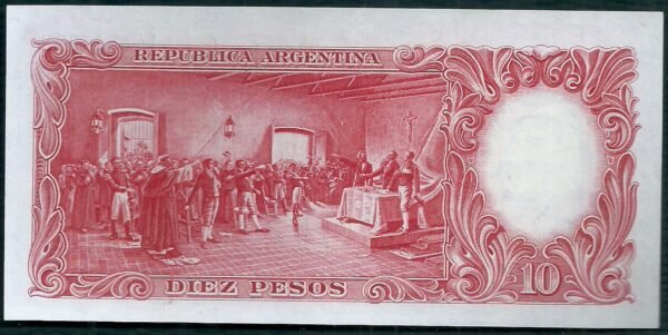 ARGENTINA BILLETE MONEDA NACIONAL 10 PESOS BOT 1948 UNC - Imagen 2