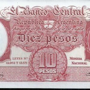 ARGENTINA BILLETE MONEDA NACIONAL 10 PESOS BOT 1950 UNC