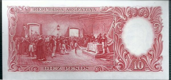 ARGENTINA BILLETE MONEDA NACIONAL 10 PESOS BOT 1950 UNC - Imagen 2