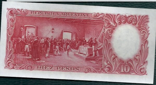 ARGENTINA BILLETE MONEDA NACIONAL 10 PESOS BOT 1952 UNC - Imagen 2