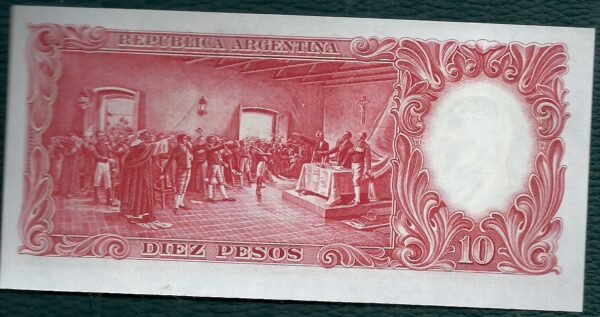 ARGENTINA BILLETE MONEDA NACIONAL 10 PESOS BOT 1954 UNC - Imagen 2