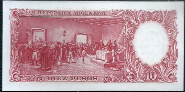 ARGENTINA BILLETE MONEDA NACIONAL 10 PESOS BOT 1957 UNC - Imagen 2