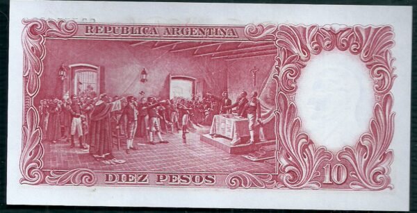 ARGENTINA BILLETE MONEDA NACIONAL 10 PESOS BOT 1969a UNC - Imagen 2