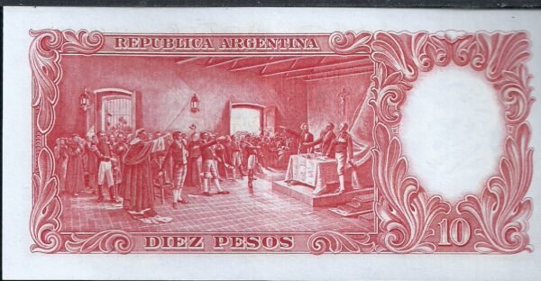 ARGENTINA BILLETE MONEDA NACIONAL 10 PESOS BOT 1972 AU - Imagen 2