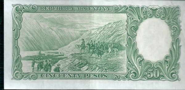 ARGENTINA BILLETE MONEDA NACIONAL 50 PESOS BOT 1974 XF+ - Imagen 2