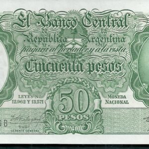 ARGENTINA BILLETE MONEDA NACIONAL 50 PESOS BOT 1998 AU