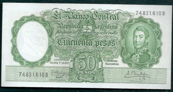 ARGENTINA BILLETE MONEDA NACIONAL 50 PESOS BOT 2005 AU