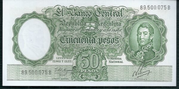 ARGENTINA BILLETE MONEDA NACIONAL 50 PESOS BOT 2008 UNC
