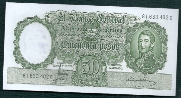 ARGENTINA BILLETE MONEDA NACIONAL 50 PESOS BOT 2019 UNC