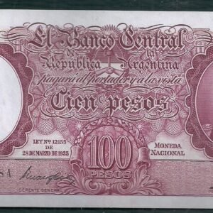 ARGENTINA BILLETE MONEDA NACIONAL 100 PESOS BOT 2034 AU