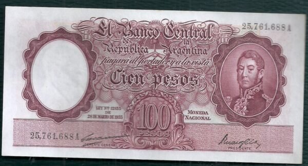 ARGENTINA BILLETE MONEDA NACIONAL 100 PESOS BOT 2036 XF++