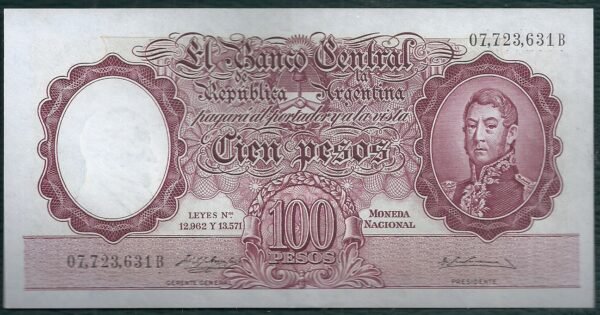 ARGENTINA BILLETE MONEDA NACIONAL 100 PESOS BOT 2049 AU