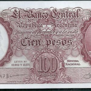 ARGENTINA BILLETE MONEDA NACIONAL 100 PESOS BOT 2052 AU