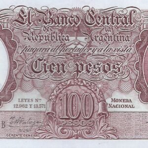 ARGENTINA BILLETE MONEDA NACIONAL 100 PESOS BOT 2054 UNC