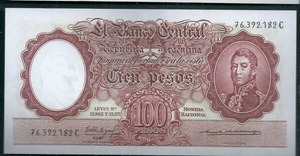 ARGENTINA BILLETE MONEDA NACIONAL 100 PESOS BOT 2065 UNC