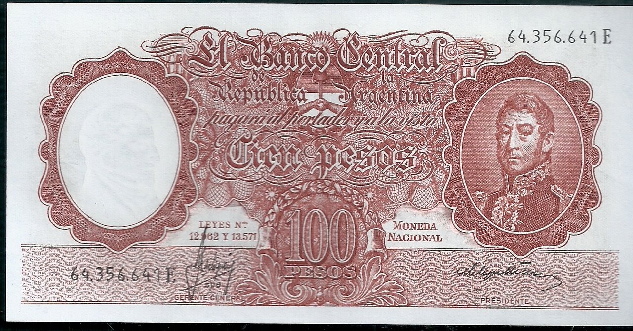 ARGENTINA BILLETE MONEDA NACIONAL 100 PESOS BOT 2076 AU