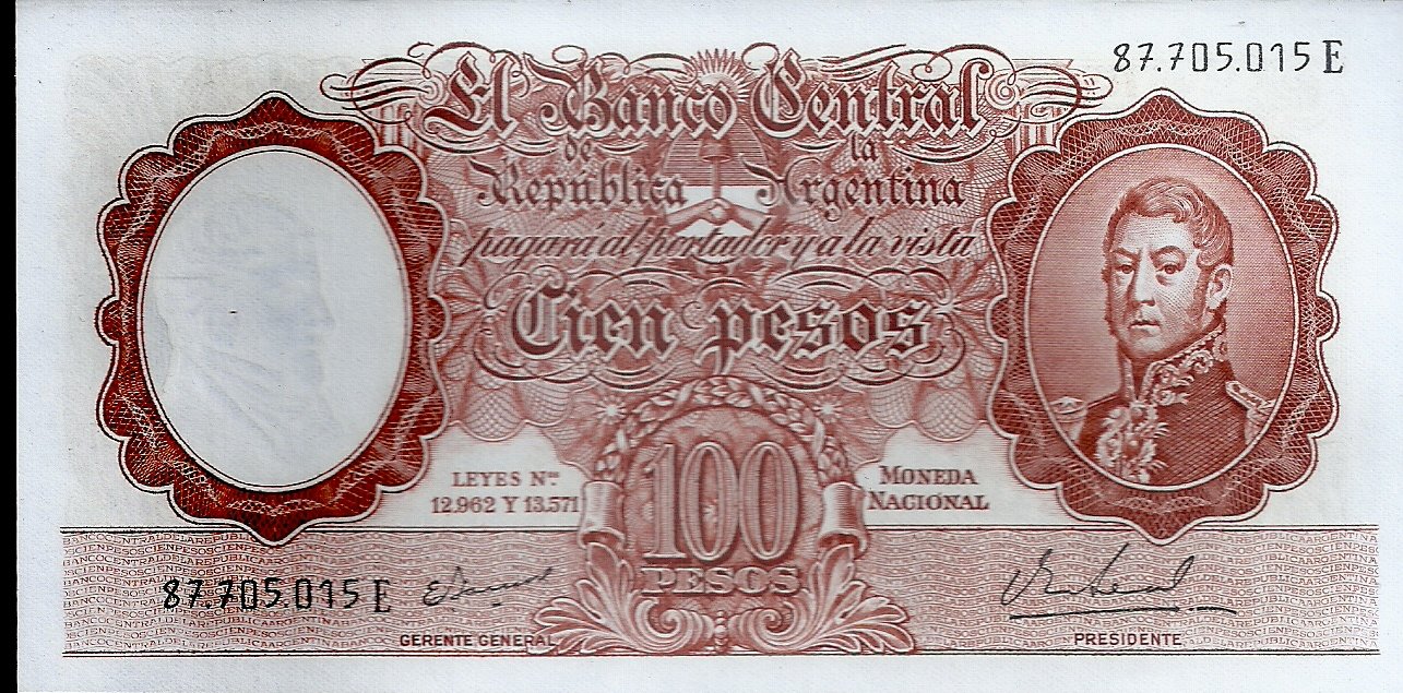 ARGENTINA BILLETE MONEDA NACIONAL 100 PESOS BOT 2078 UNC