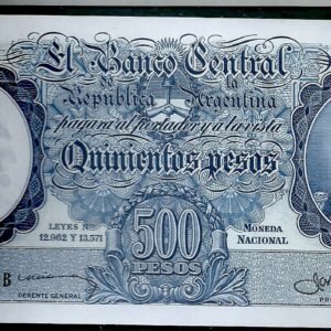 ARGENTINA BILLETE MONEDA NACIONAL 500 PESOS BOT 2105a UNC