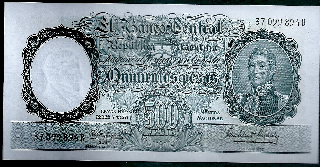 ARGENTINA BILLETE MONEDA NACIONAL 500 PESOS BOT 2111 UNC