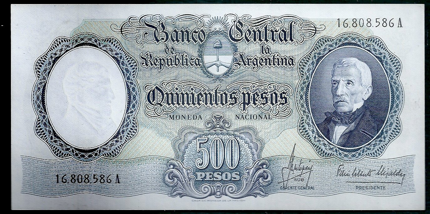 ARGENTINA BILLETE MONEDA NACIONAL 500 PESOS BOT 2118 UNC