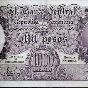 ARGENTINA BILLETE MONEDA NACIONAL 1000 PESOS BOT 2136 XF