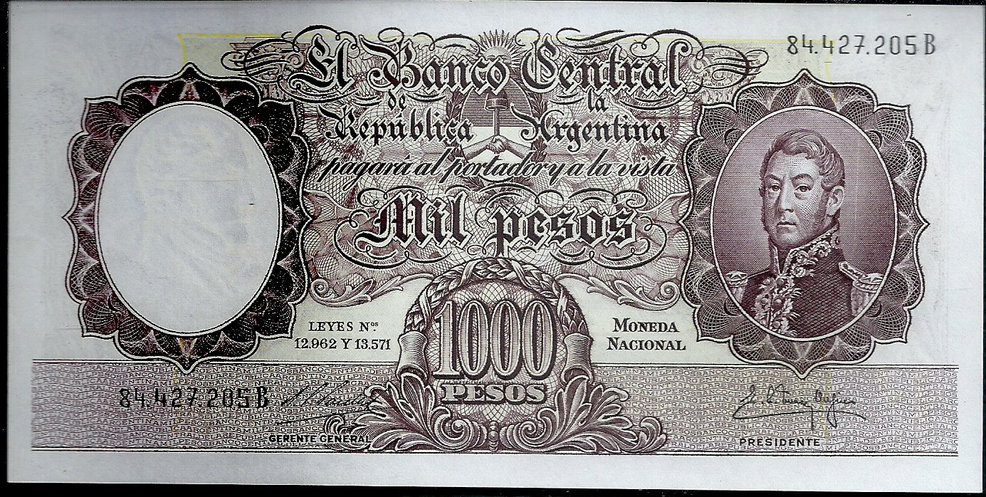 ARGENTINA BILLETE MONEDA NACIONAL 1000 PESOS BOT 2149 UNC