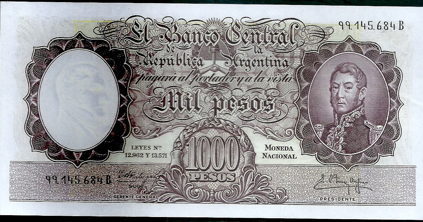 ARGENTINA BILLETE MONEDA NACIONAL 1000 PESOS BOT 2151 UNC